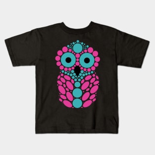Pink and Blue Owl Kids T-Shirt